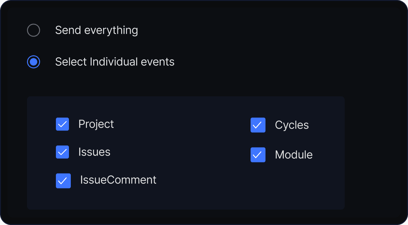 Plane webhook configuration detail